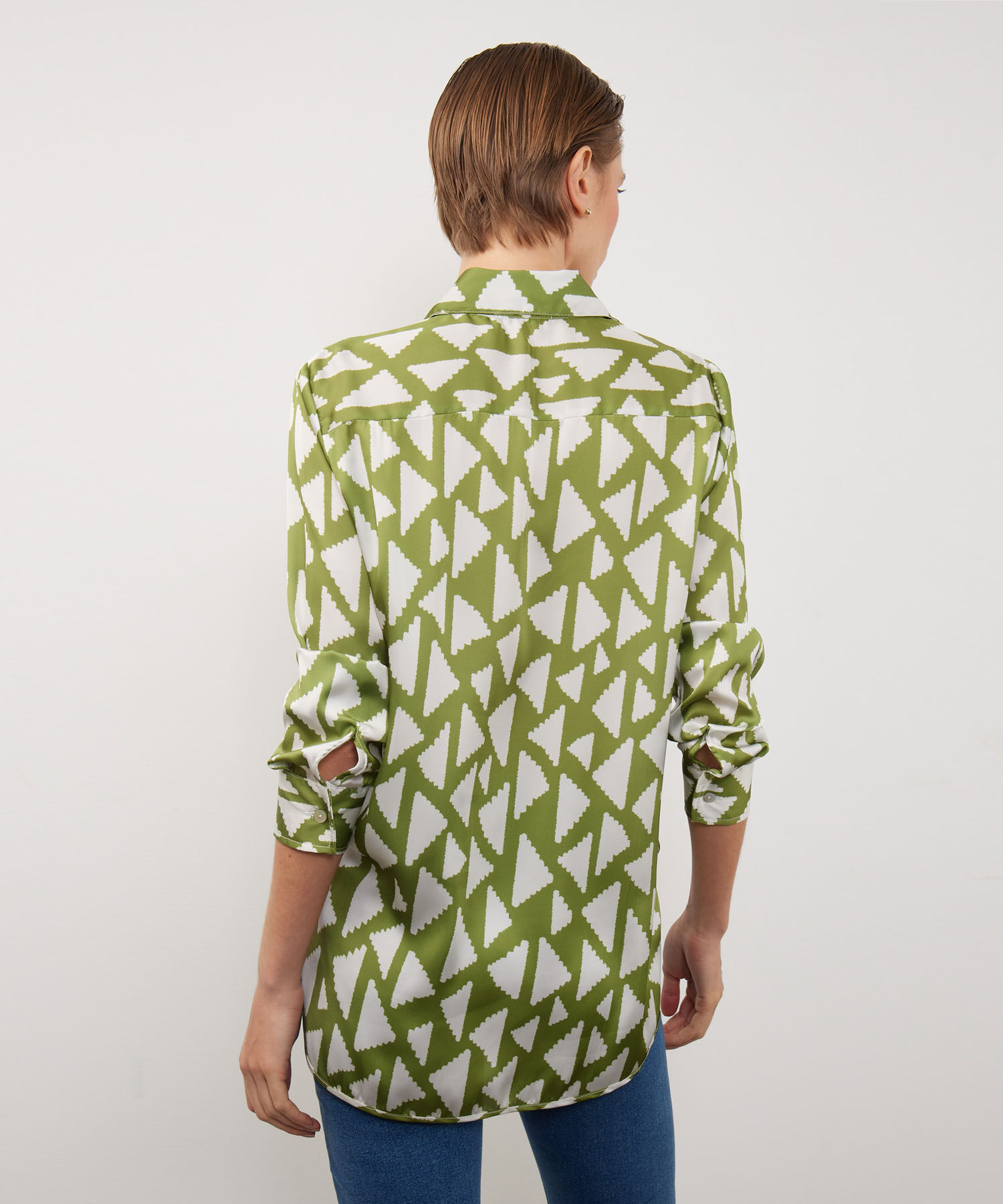 Camisa Estampada En Satin