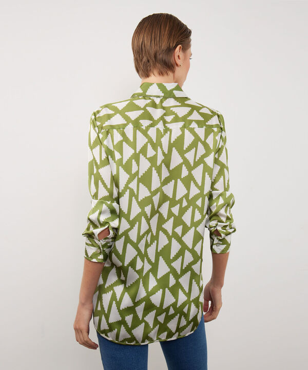 Camisa Estampada En Satin image number null