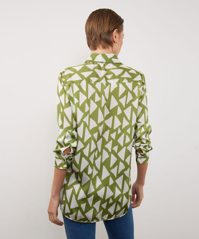 Camisa Estampada En Satin