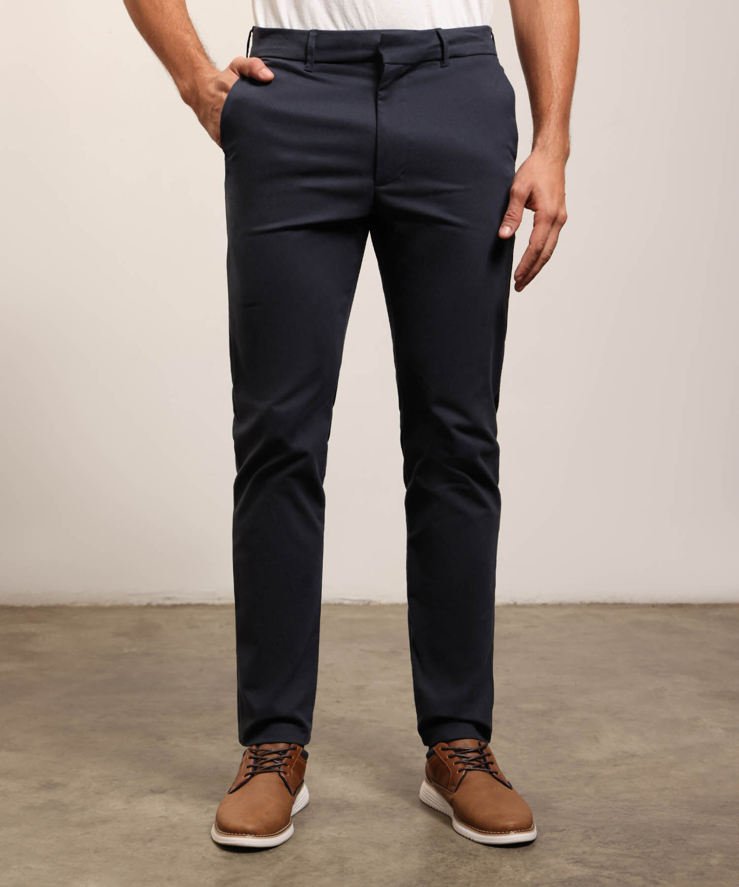 Pantalon Tipo Chino Unicolor 
