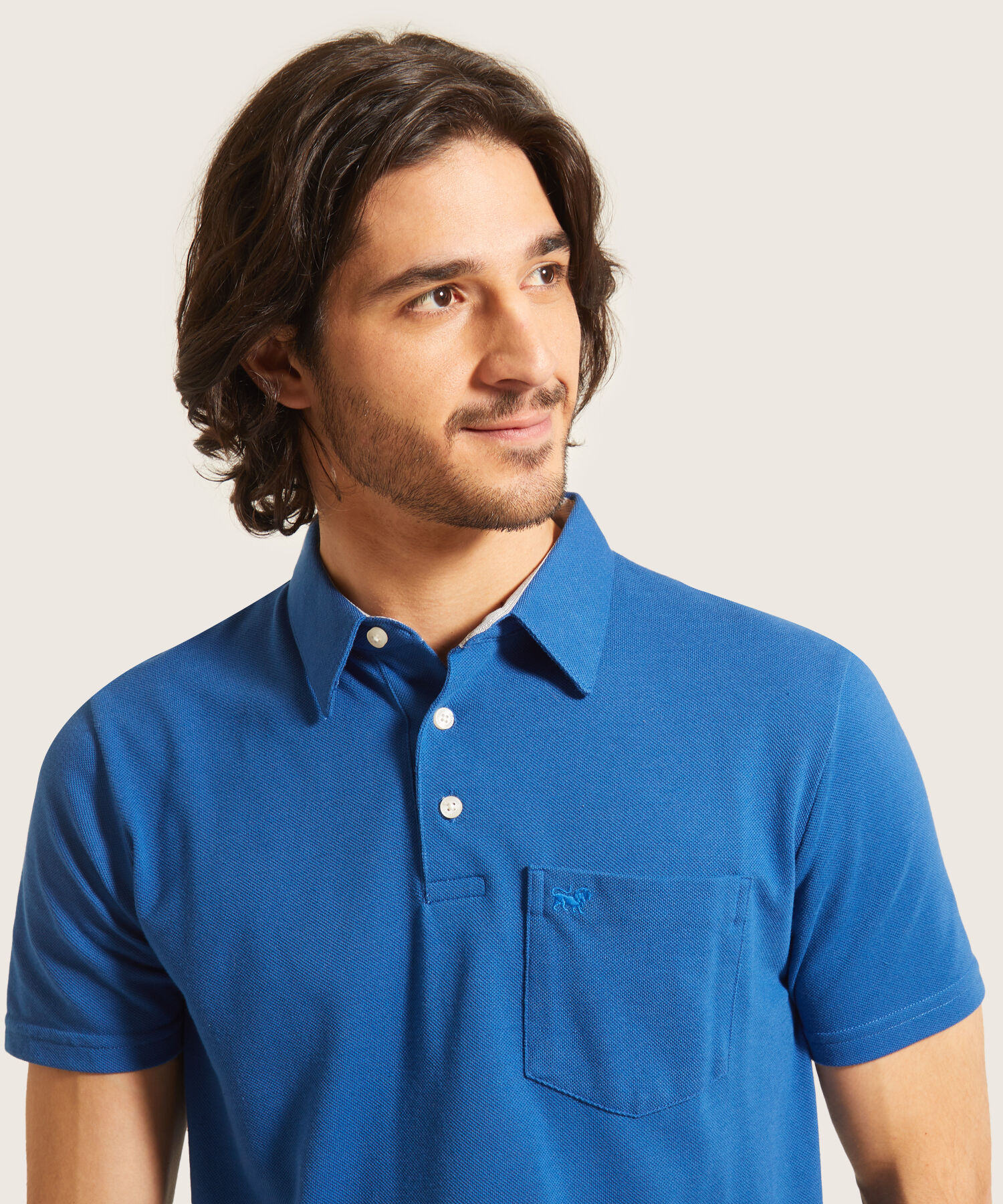 Polo Cuello Duro Con Bolsillo