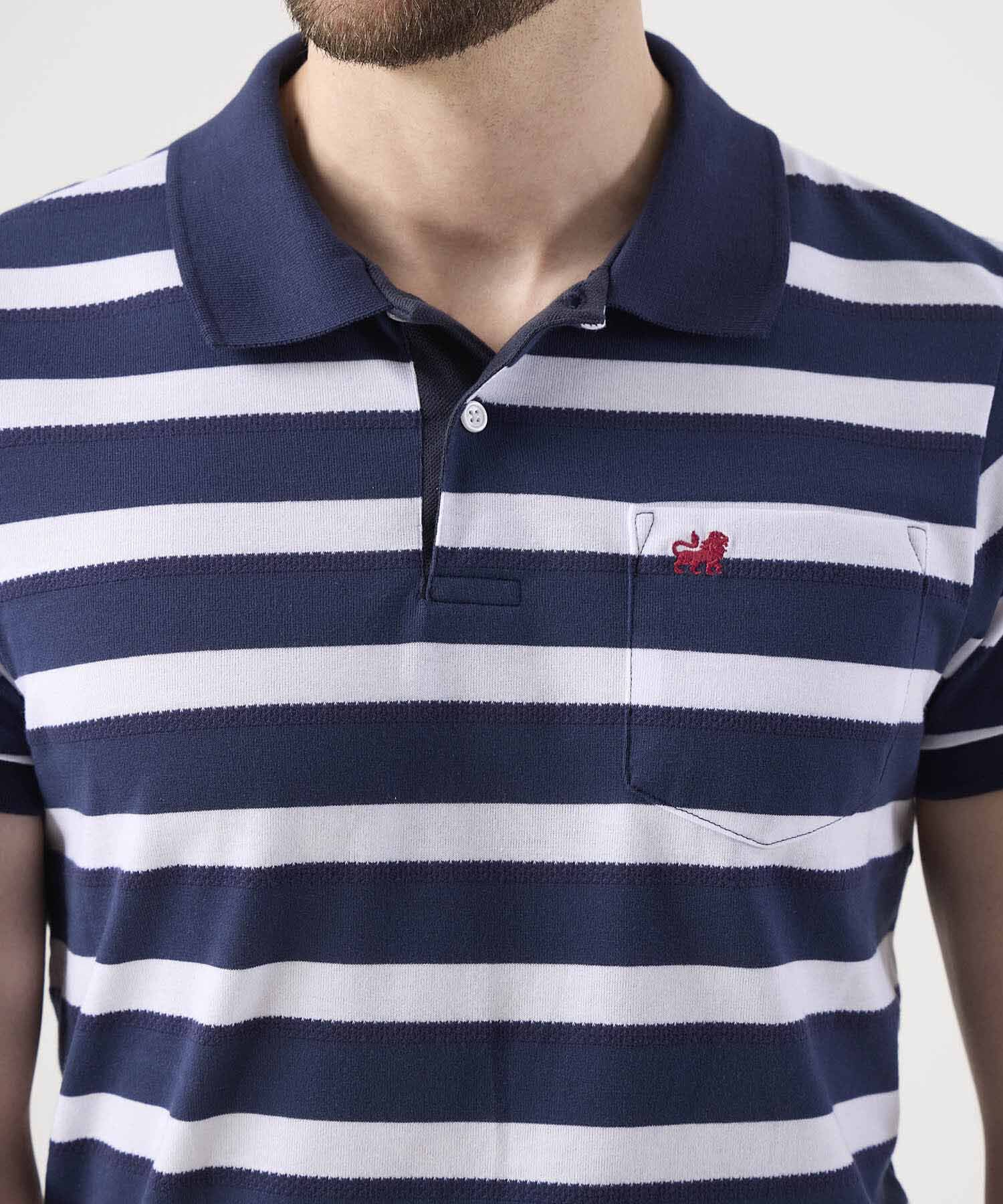 Polo Cuello Tejido Con Bolsillo Preteñida