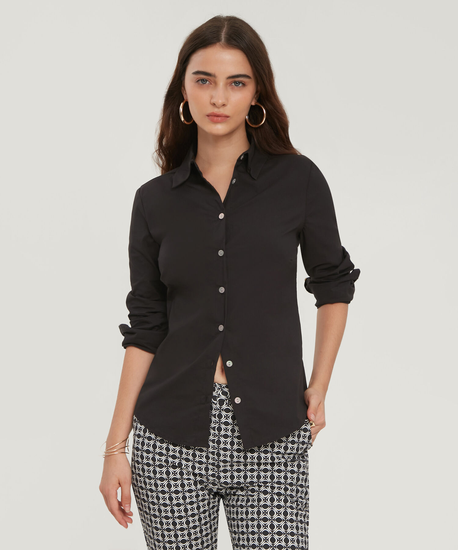 Camisa Unicolor En Popelina Monoproducto