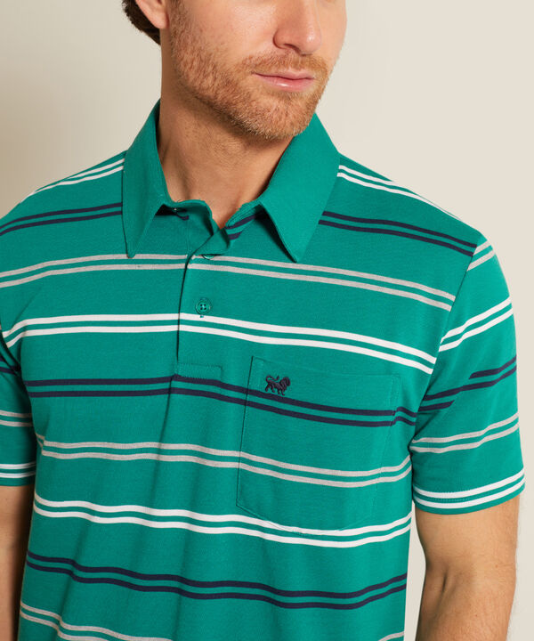 Polo Listadora, Cuello Maquina Y Con Bolsillos