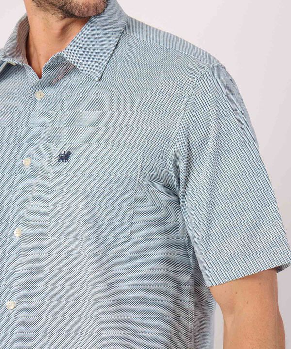 Camisa Tejido Con Microdiseño Manga Corta  image number null
