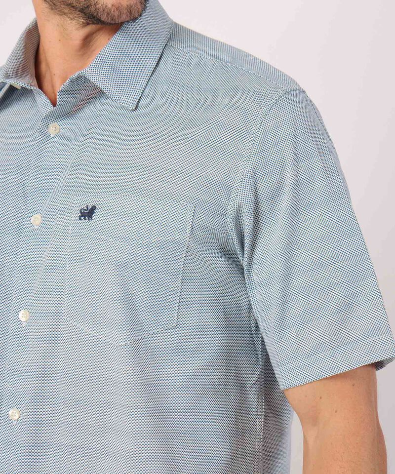 Camisa Tejido Con Microdiseño Manga Corta 