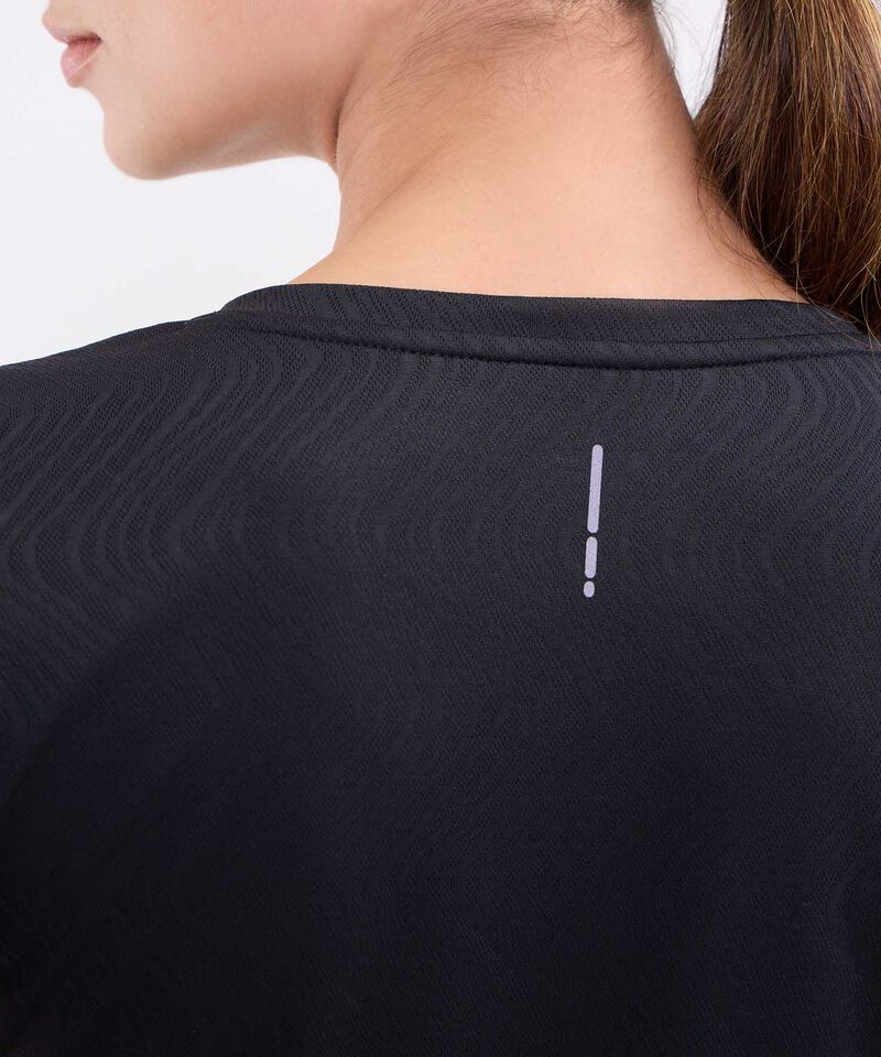 Camiseta manga corta texturizada para mujer