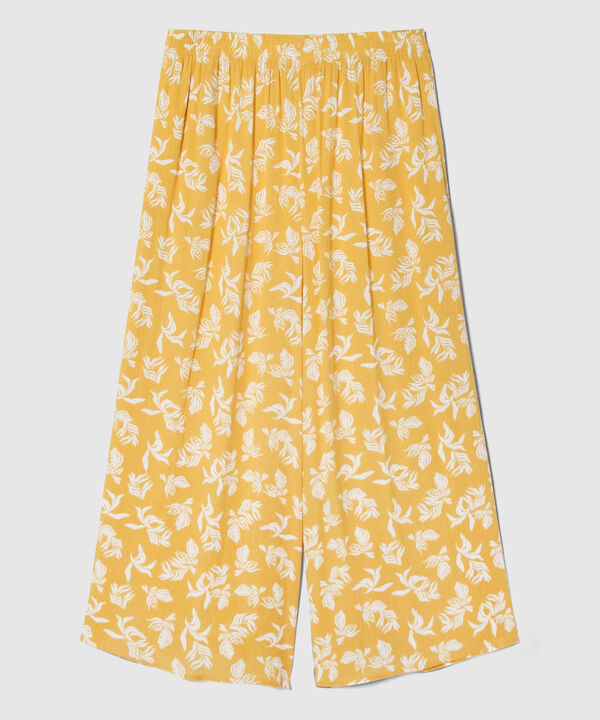 Pantalón Palazzo Estampado Amplio Con Elástico