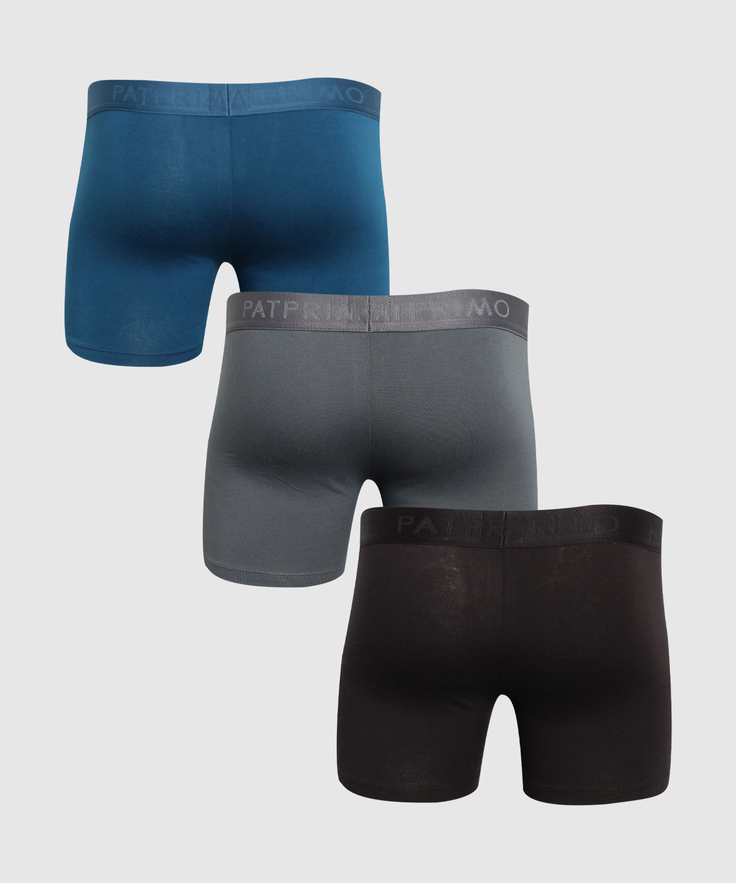 Pantaloncillo Pack X3 Bóxer Medio Algodón Unicolor Con Vena De Soporte Contrastada.