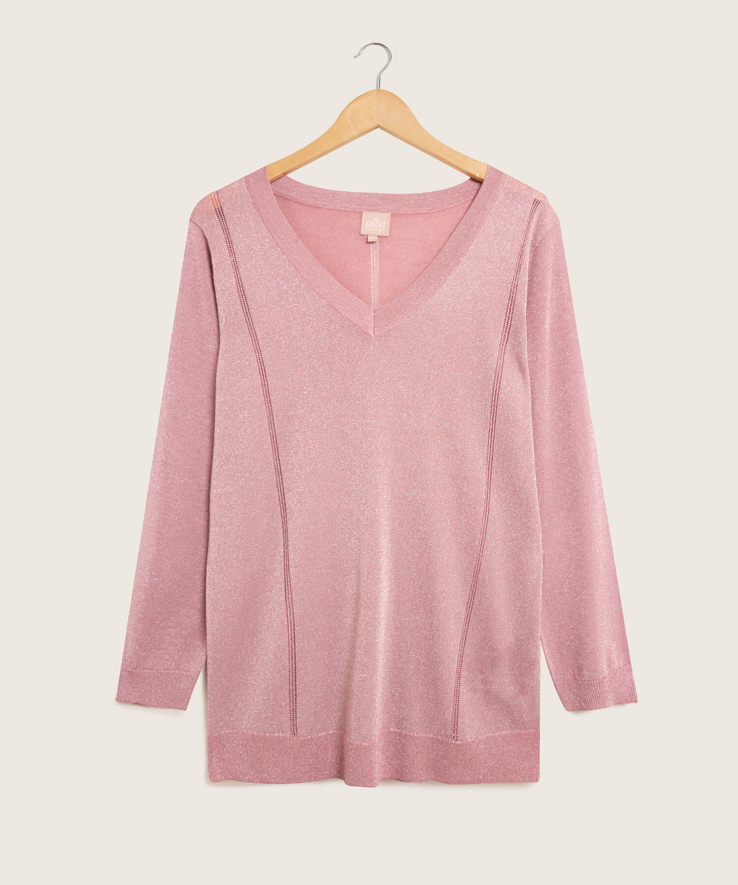 Saco Manga Larga Cuello En V Tejido En Lurex
