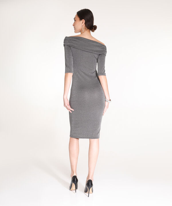 Vestido Cruzado Manga 3/4 Con  Lurex
