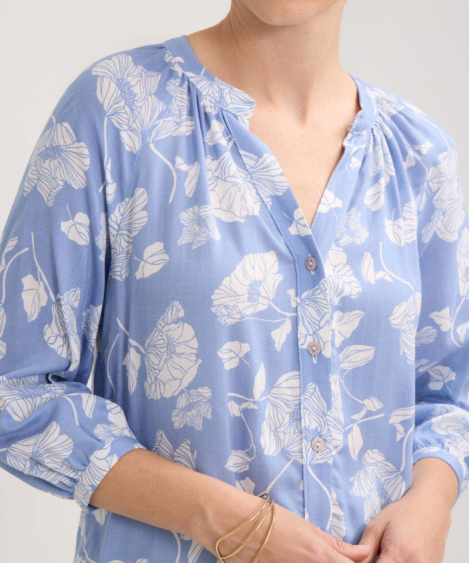 Blusa Manga Tres Cuartos Cuello Neru  Estampada