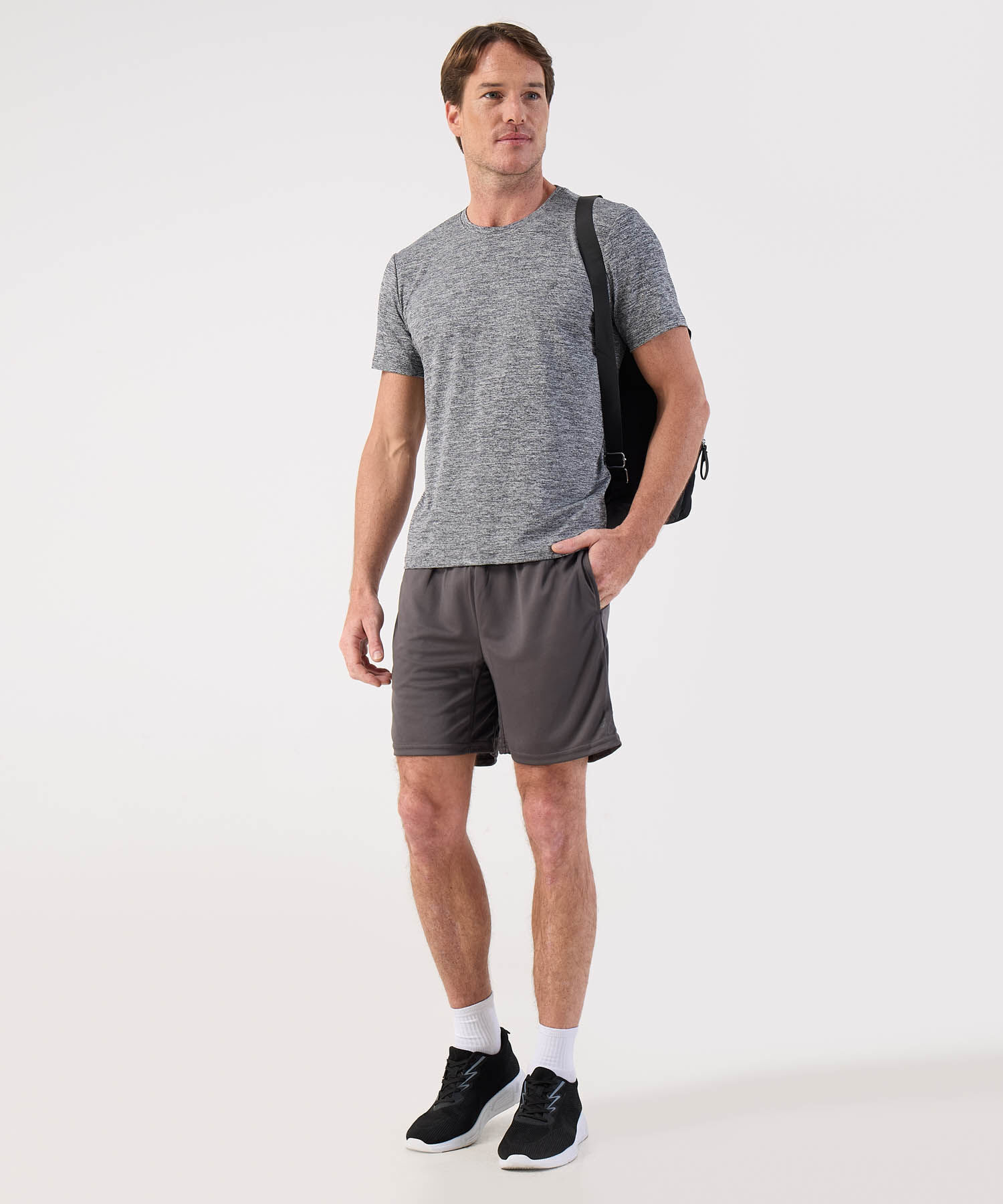 Camiseta Manga Corta Cuello Redondo Jaspe