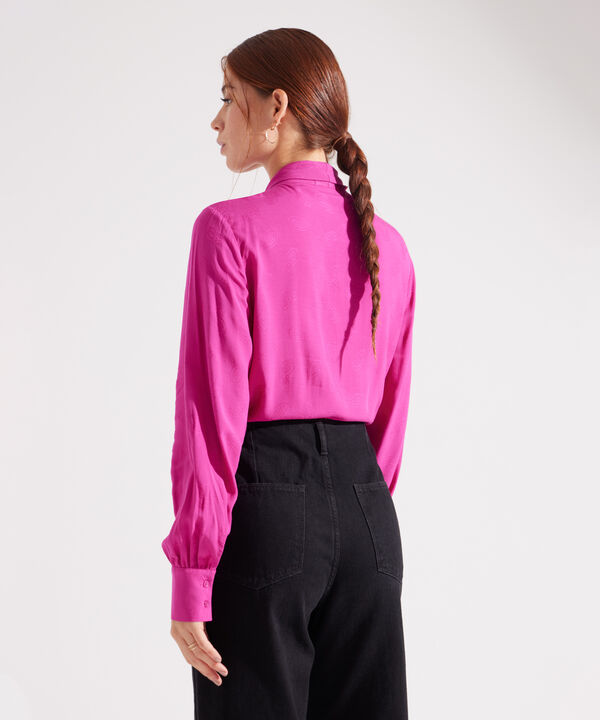 Blusa Corbatera Unicolor  Manga Larga