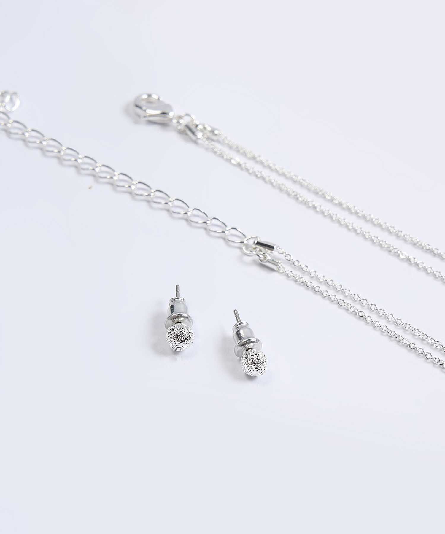 Set de Accesorios Collar Doble Plateado