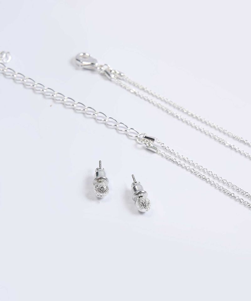 Set de Accesorios Collar Doble Plateado