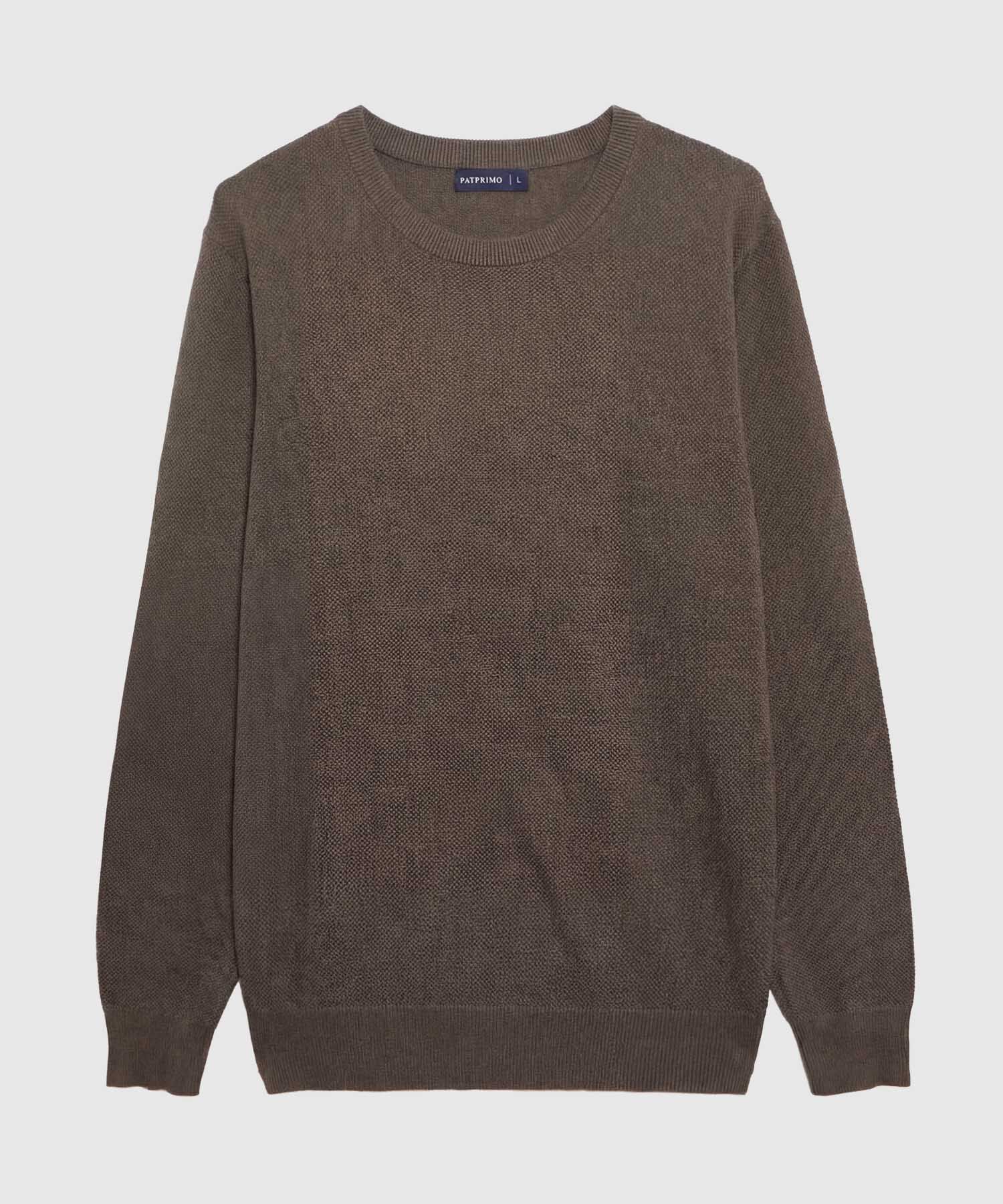 Su&eacute;ter en Tejido de Punto con Textura para Hombre