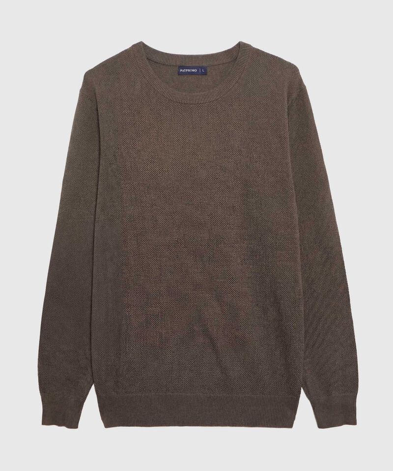 Su&eacute;ter en Tejido de Punto con Textura para Hombre