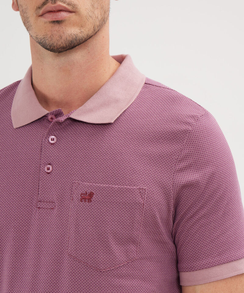 Polo Estampada Cuello Tejido Con Bolsillo