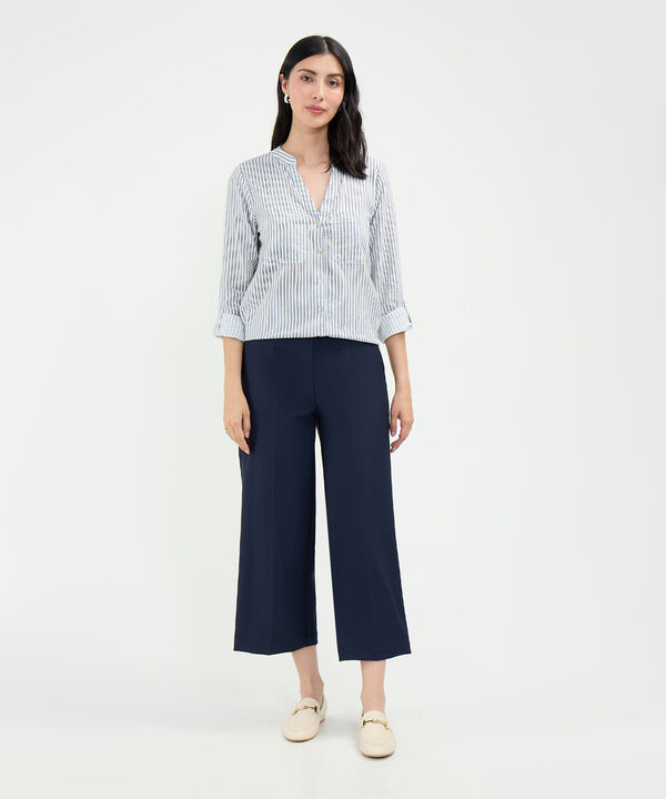 Blusa Estampada en Efecto Lino image number null