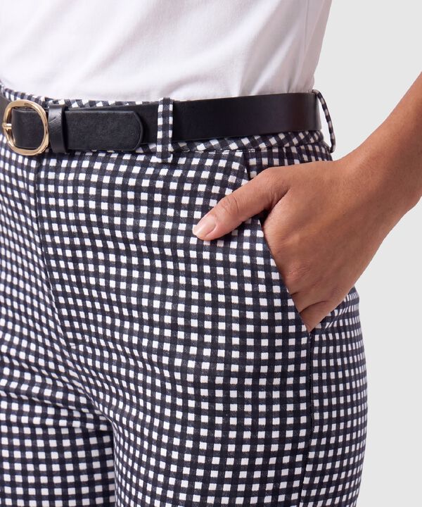 Pantal&oacute;n Chino Estampado Con Cintur&oacute;n Mujer