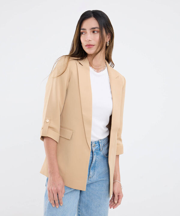 Blazer Unicolor Con Solapa image number null