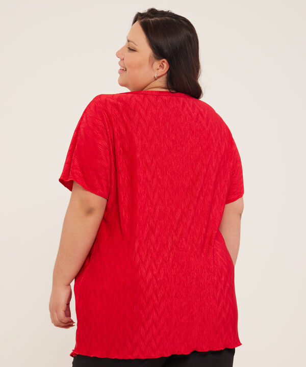 Blusa Manga Corta Plisada