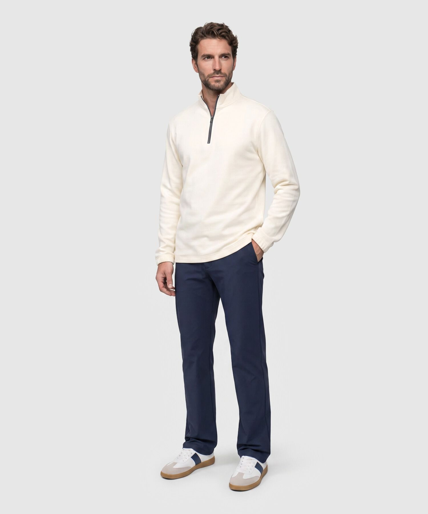 Buzo Con Media Cremallera Para Hombre