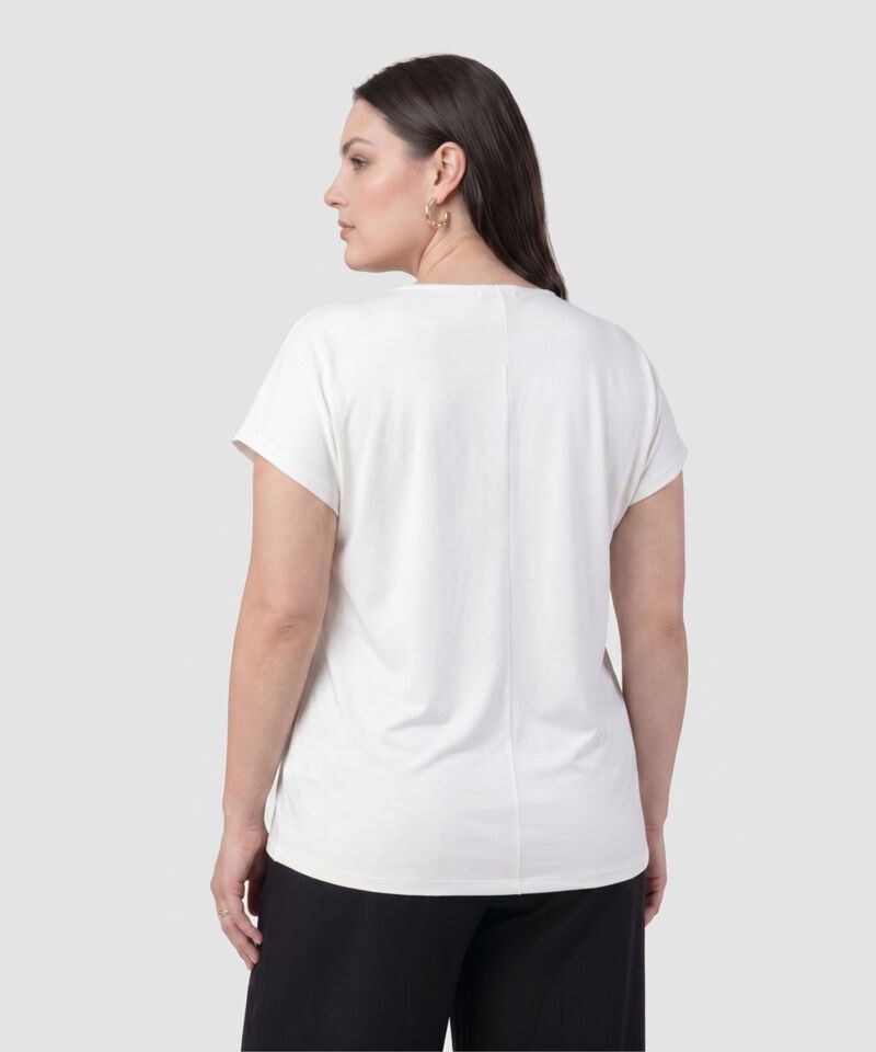 Camiseta Manga Corta Estilo Minimalista Para Mujer Curvy