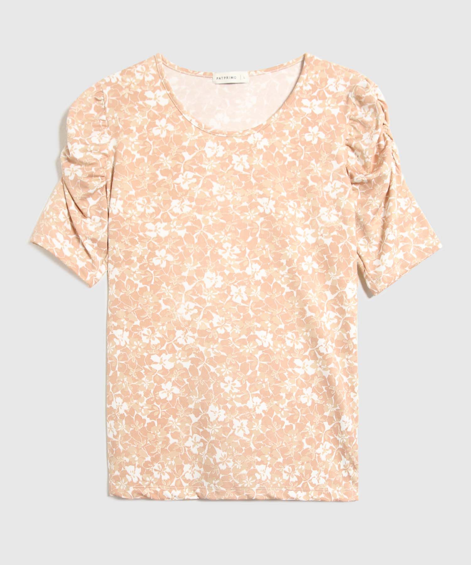 Camiseta Con Ruche Estampado Floral