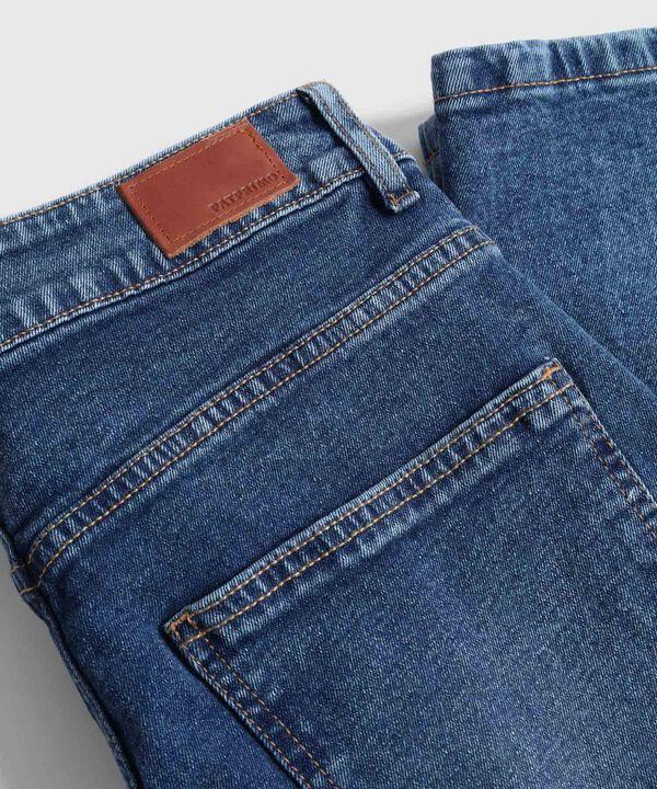 Jean Recto con Apliques Laterales para Mujer image number null