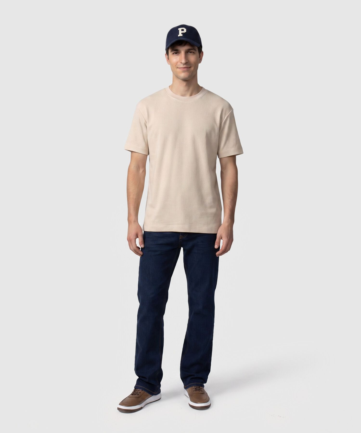 Camiseta Texturizada Manga Corta Para Hombre