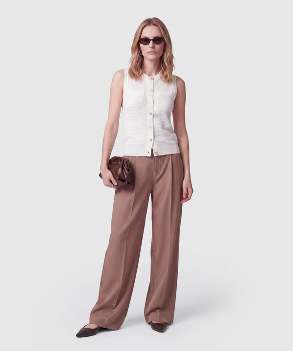 Chaleco De Punto Con Textura Para Mujer