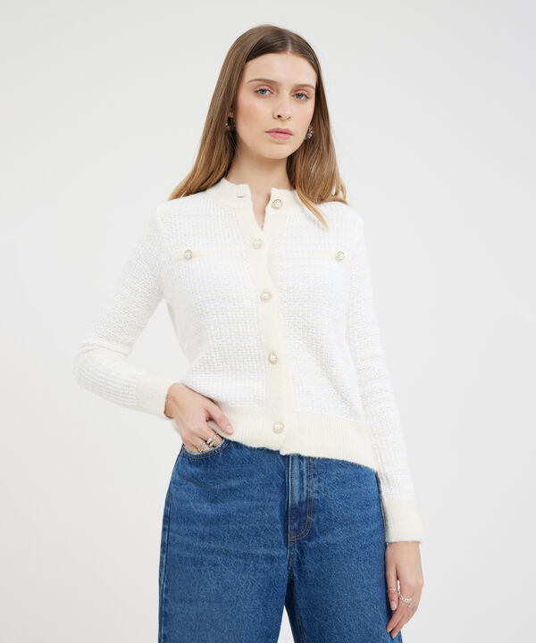 Saco Cárdigan Con Botones Y Textura