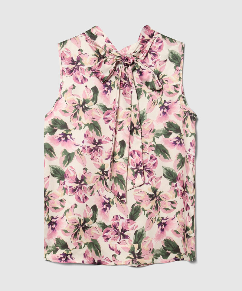 Blusa De Anudar Manga Sisa Estampado