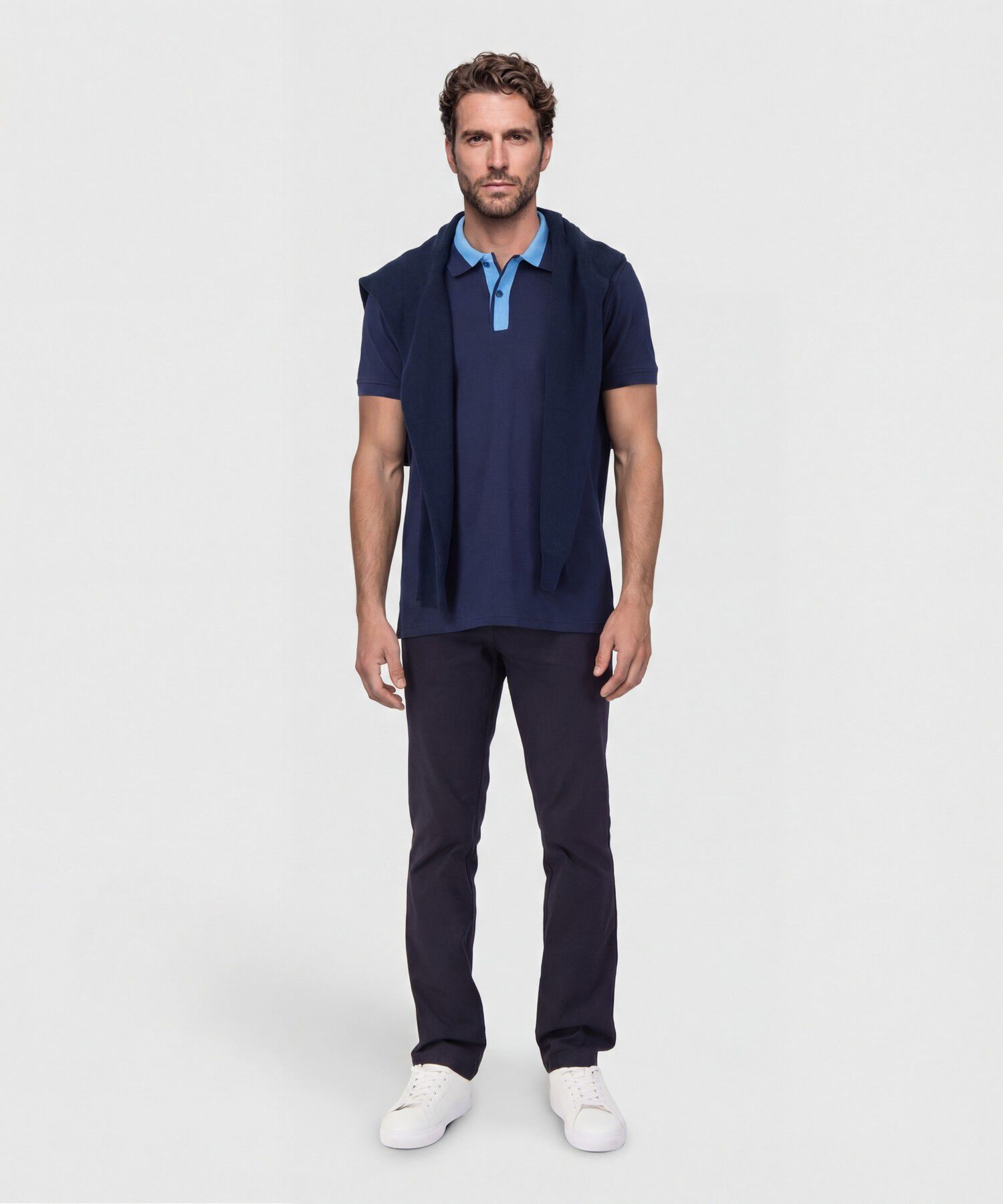 Polo Hombre con Cuello a Contraste