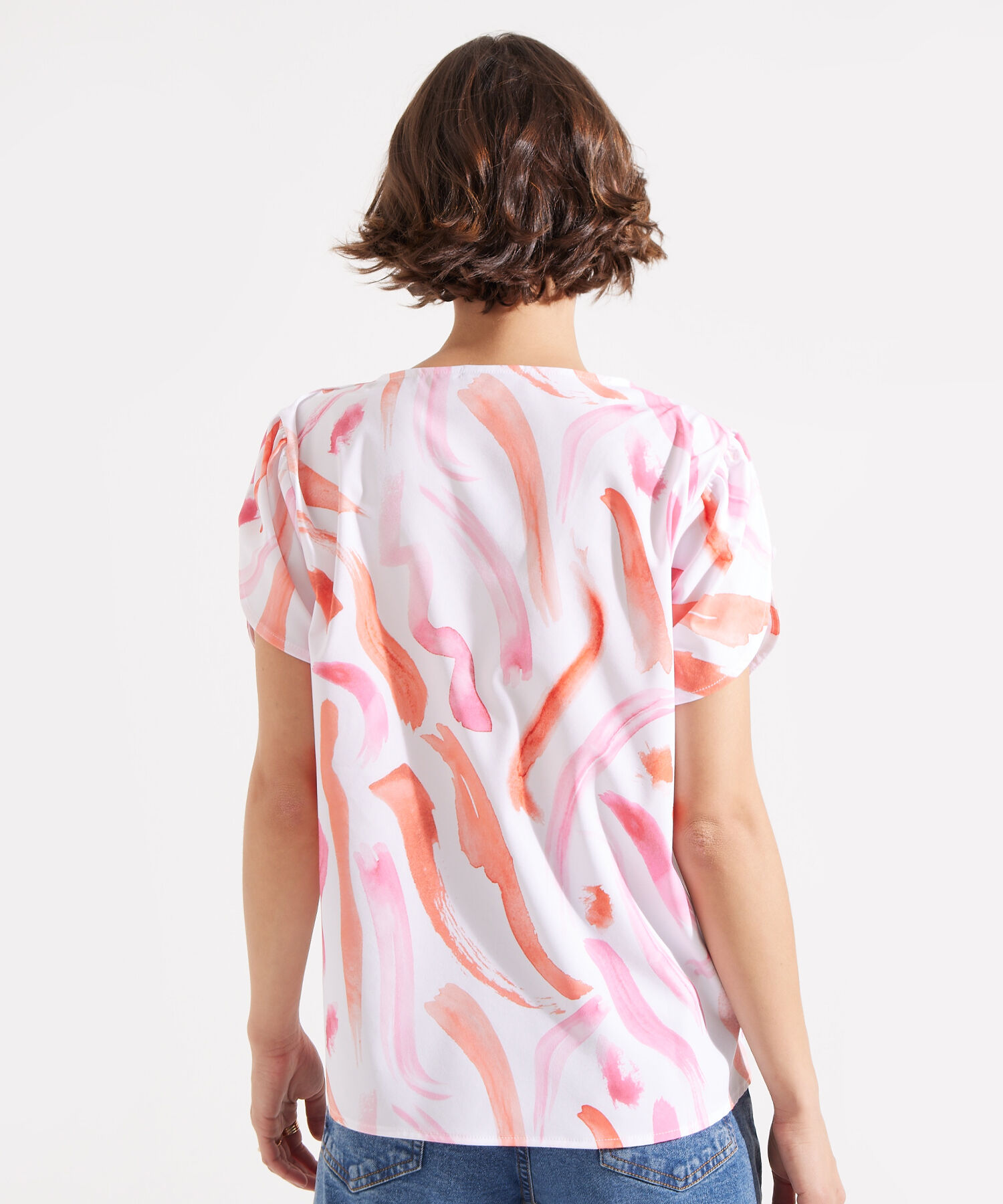 Blusa Estampada con Escote en V