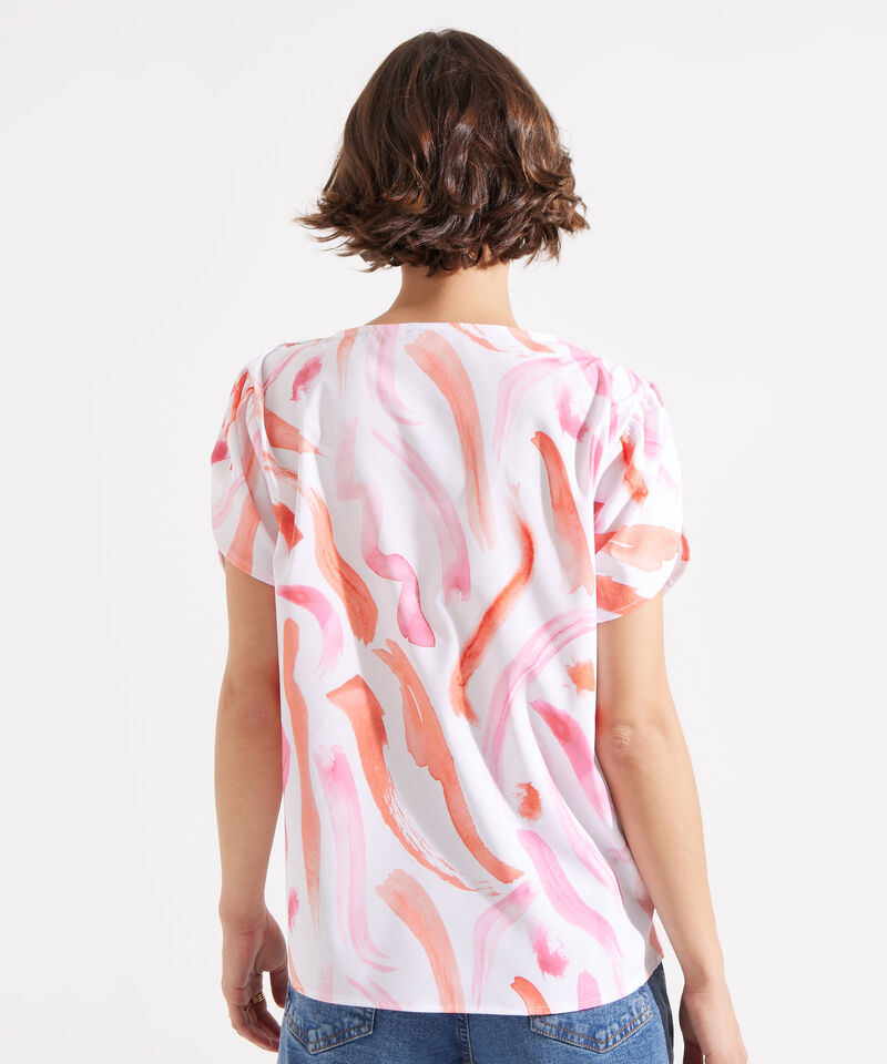 Blusa Estampada con Escote en V