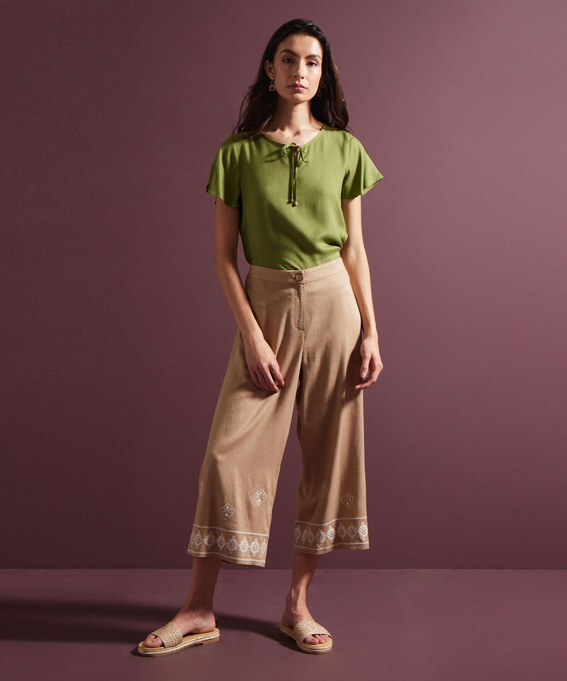 Pantalón Culotte Bordado