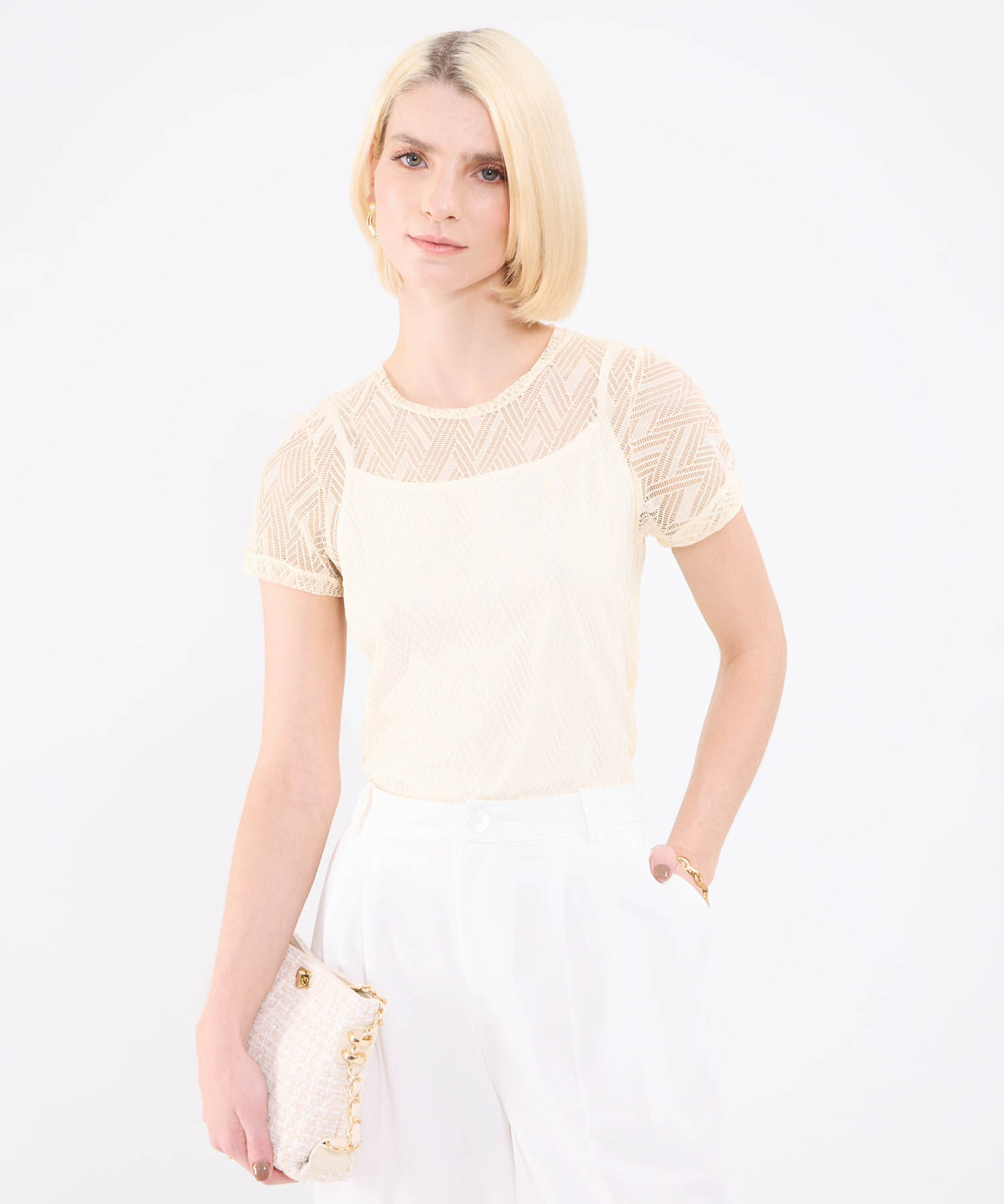 Camiseta Texturisada Para Mujer