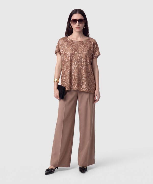Camiseta Con Bordado De Lentejuelas Para Mujer