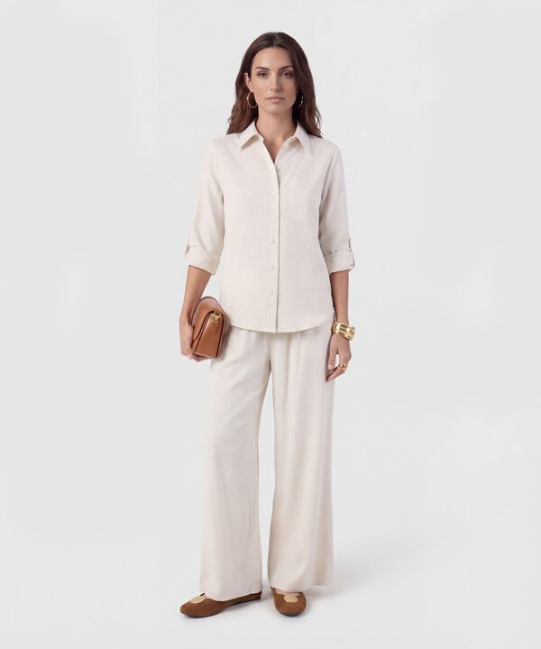 Pantal&oacute;n Fluido Con Cintura El&aacute;stica Para Mujer