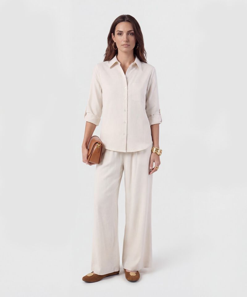 Pantal&oacute;n Fluido Con Cintura El&aacute;stica Para Mujer