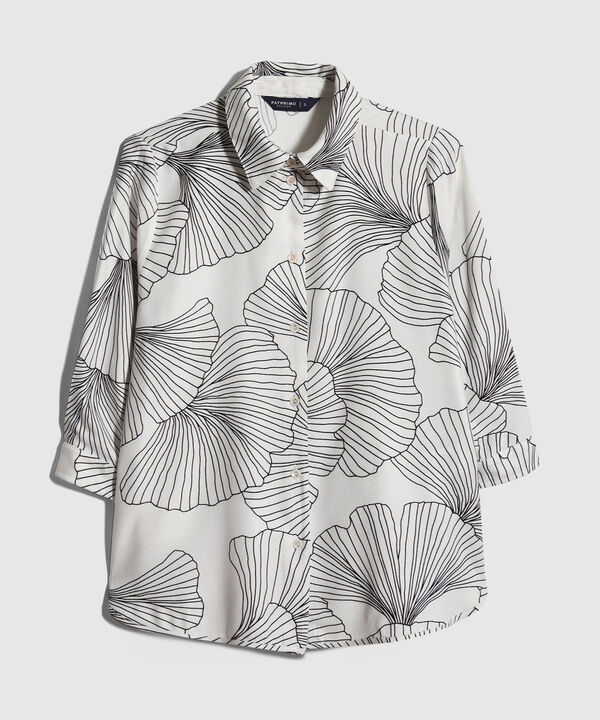 Camisa Estampada Manga Tres Cuartos