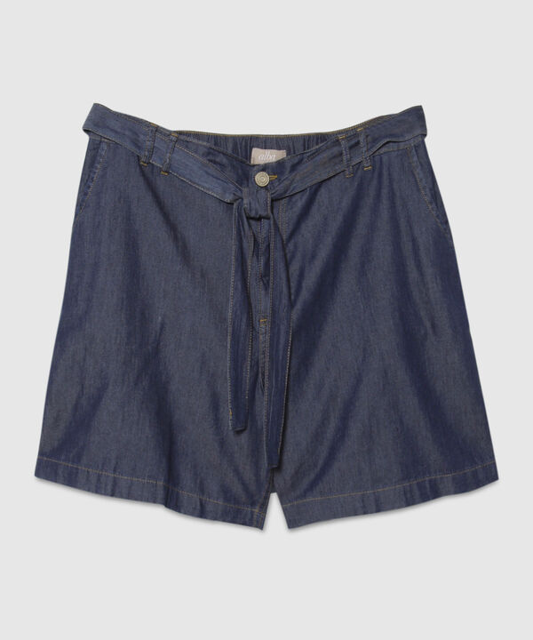 Bermuda Con Cinturon Desde El Costado Tono Oscuro