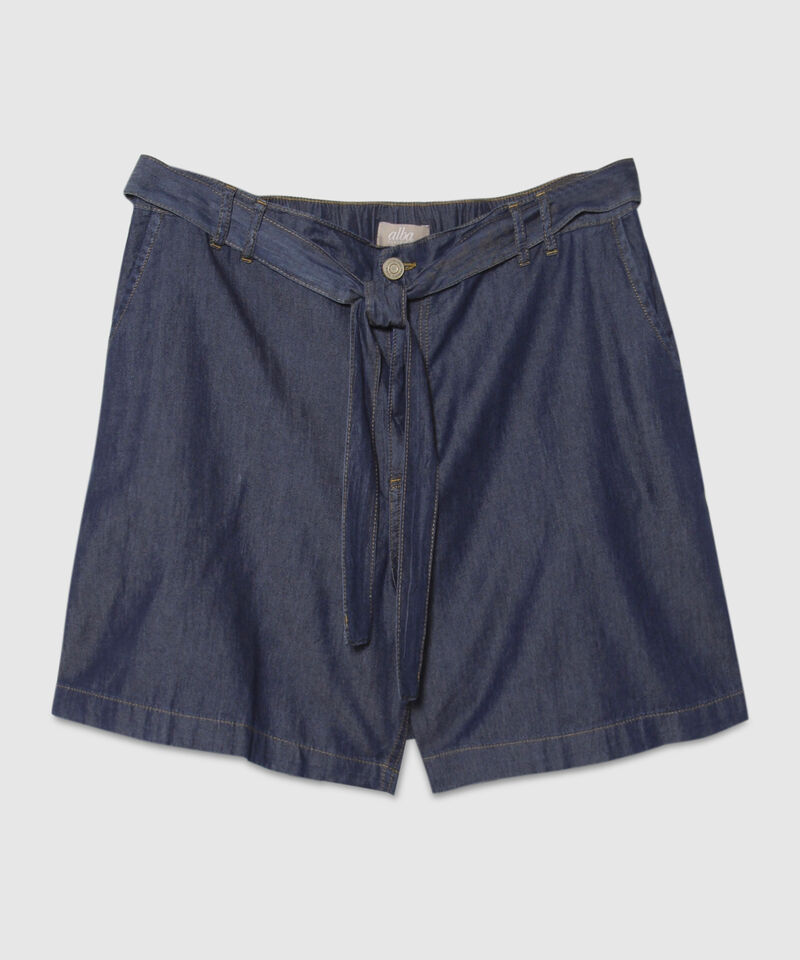 Bermuda Con Cinturon Desde El Costado Tono Oscuro