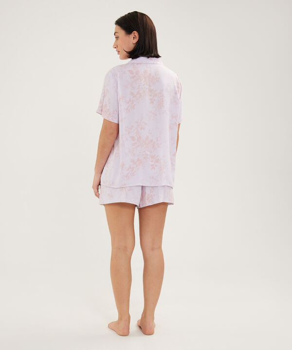 Pijama Camisa Resort Manga Corta Con Short Estampado