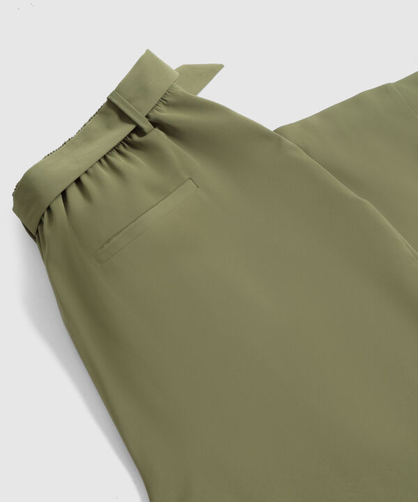 Pantal&oacute;n Unicolor Con Cintur&oacute;n Para Mujer Curvy