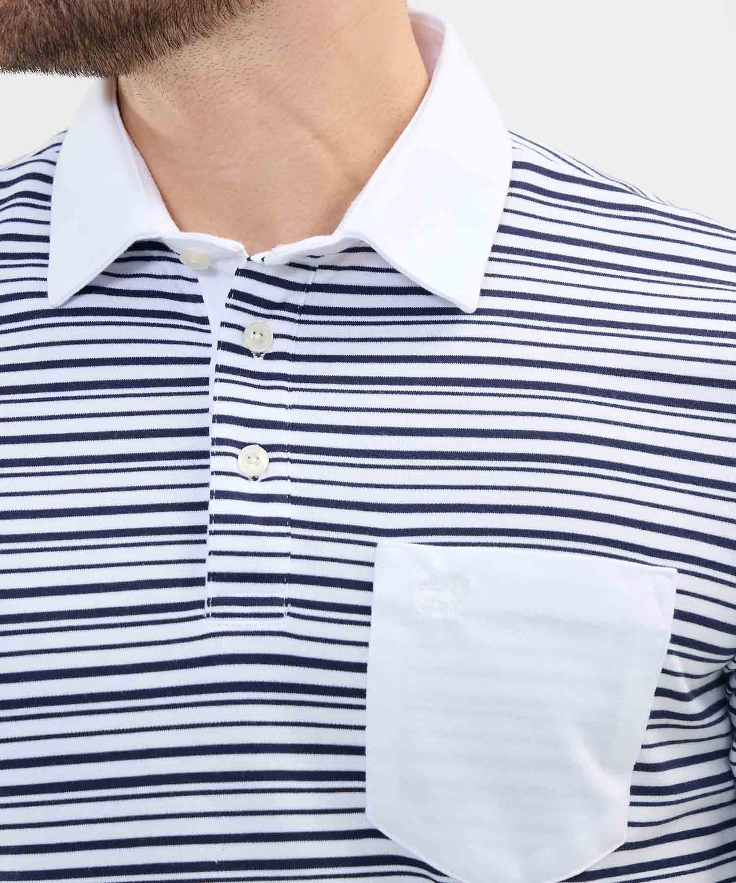 Polo Cuello Duro con Franjas