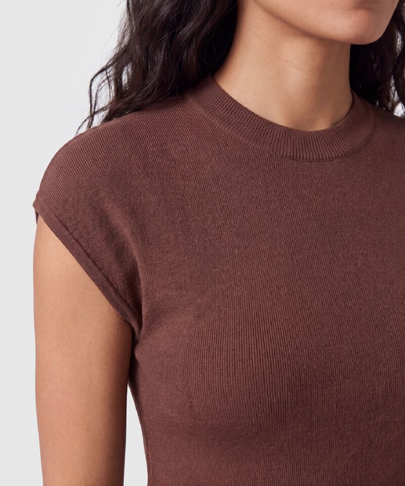 Camiseta Tejida Manga Corta Para Mujer